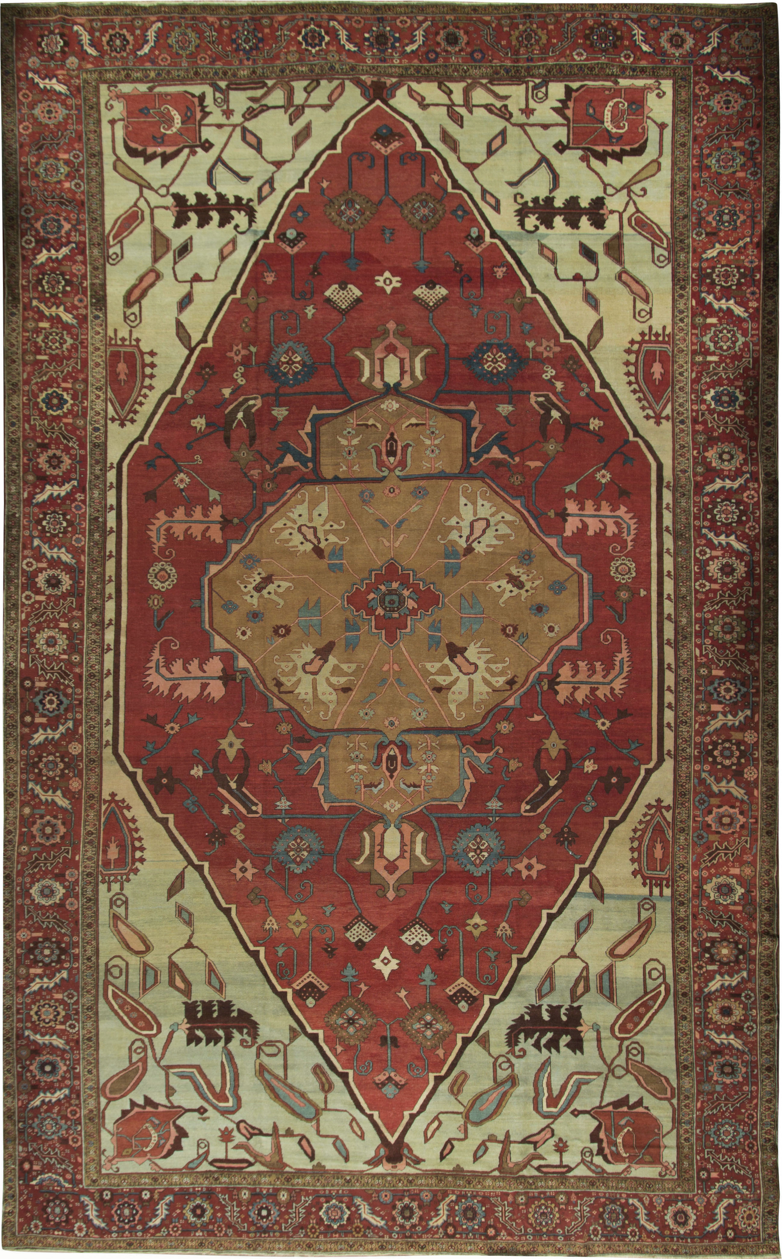 Antique Oversize Persian Heriz Serapi Rug CU1450 Lavender Oriental