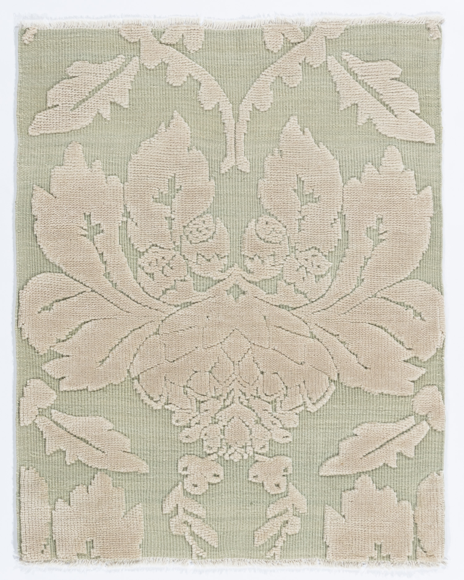 Modern Damask GreenIvory Rug N7144 Lavender Oriental Carpets