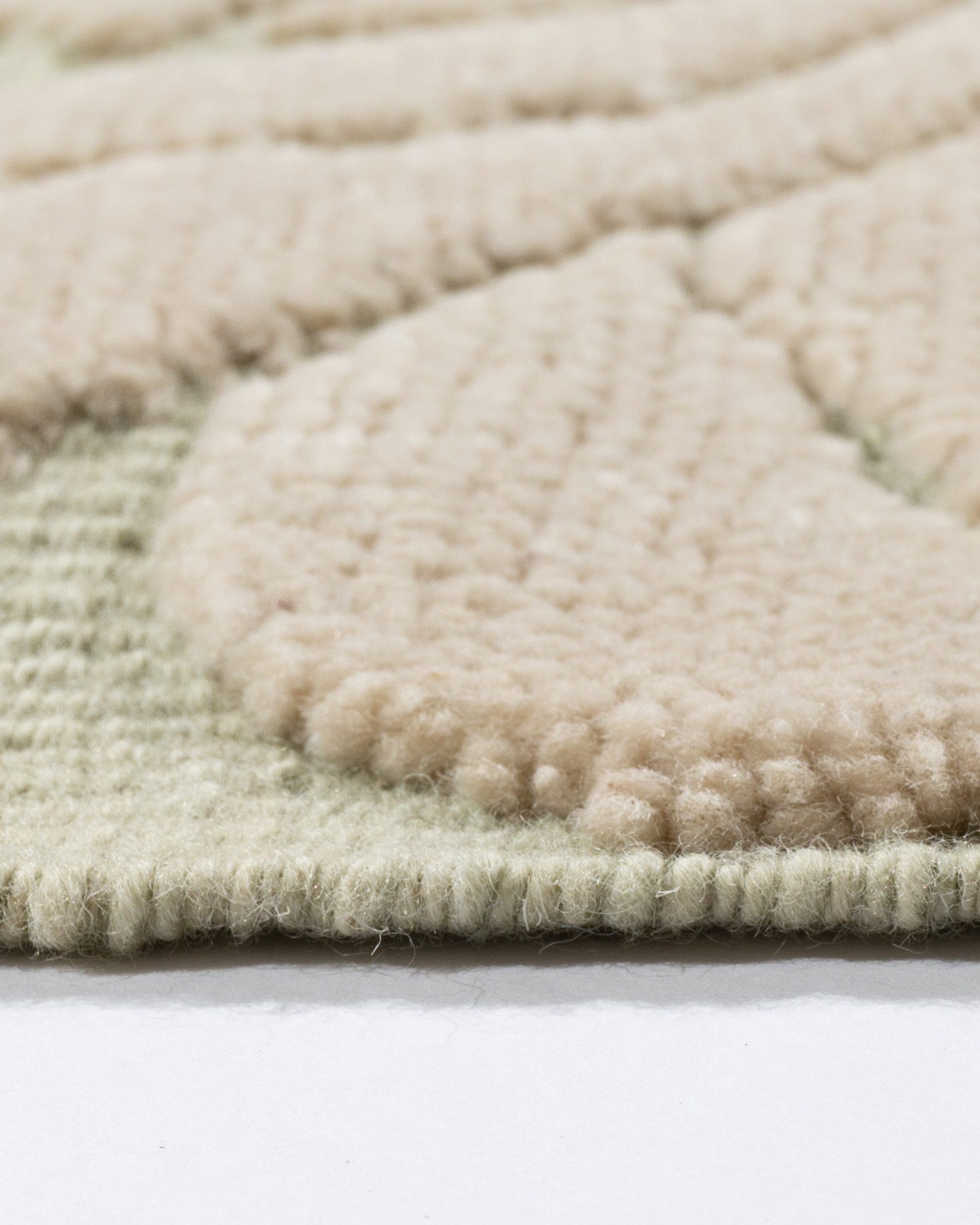 Modern Damask GreenIvory Rug N7144 Lavender Oriental Carpets