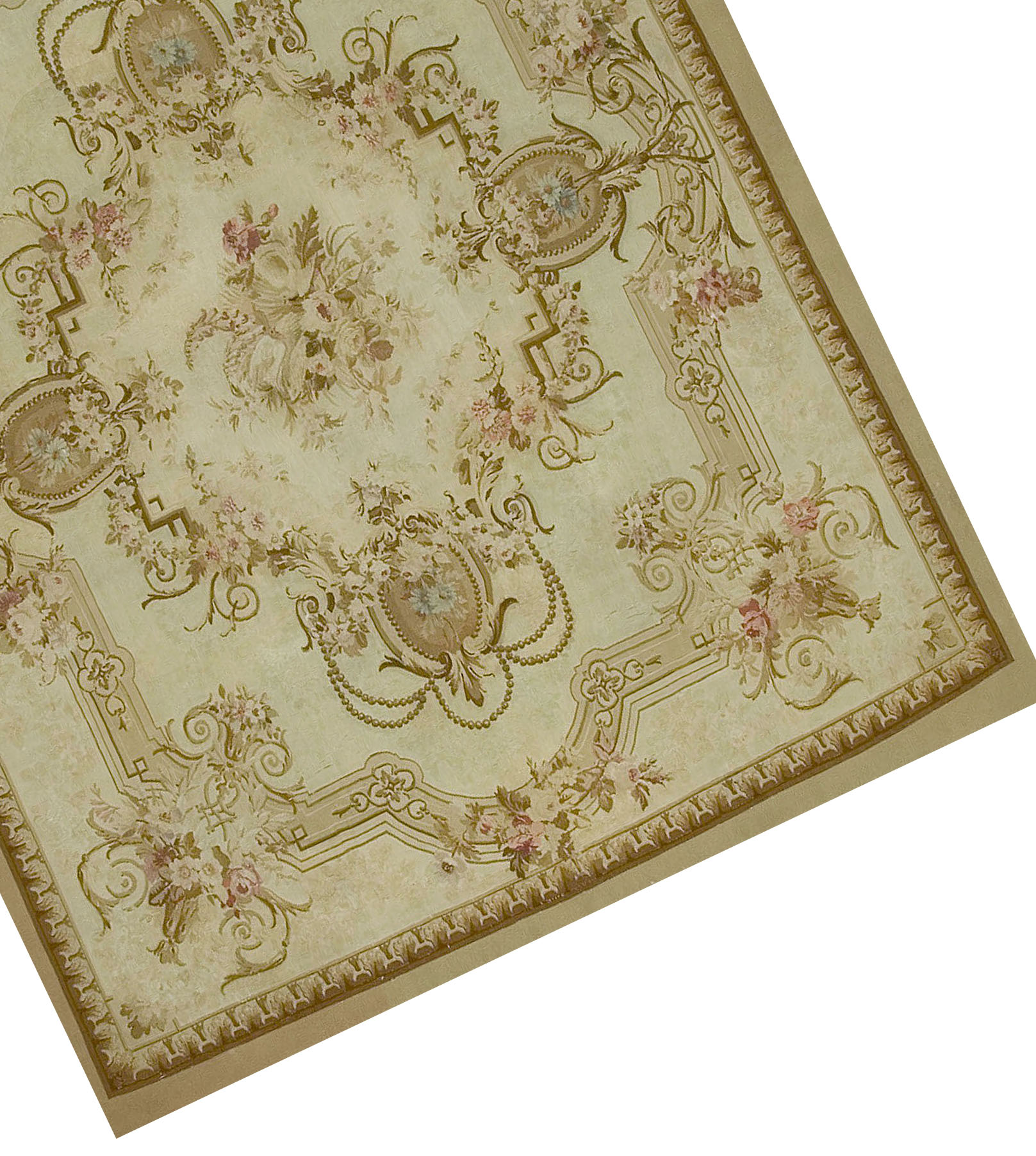 Antique French Aubusson Rug U1733 Lavender Oriental Carpets