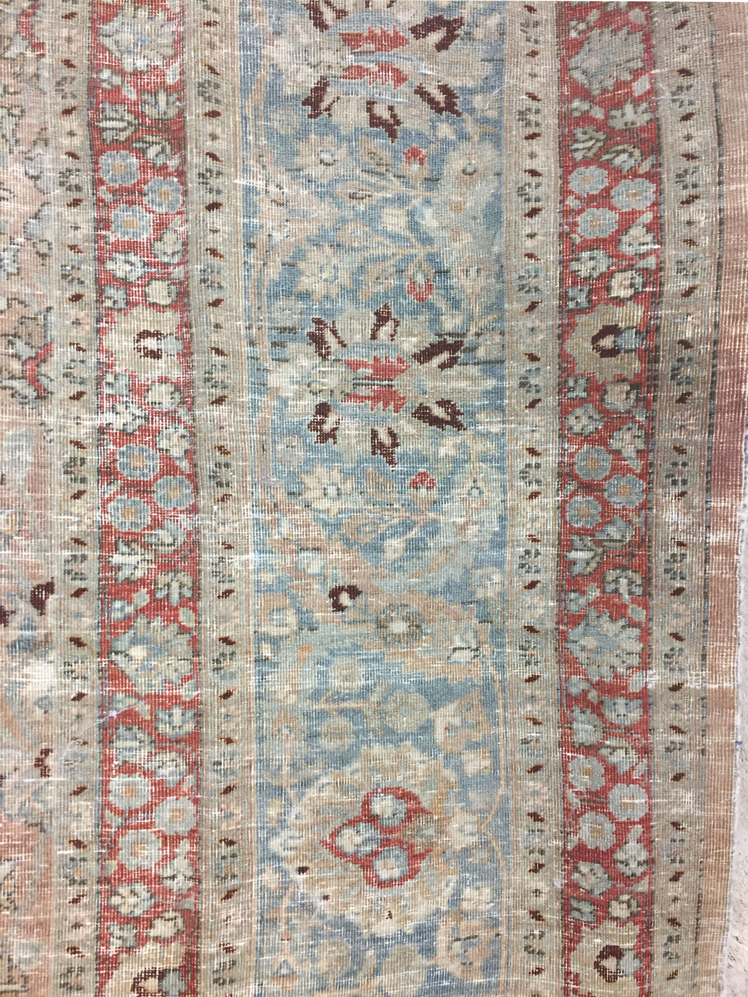 Vintage Shabby Chic Distressed Persian Meshad Rug U3851 Lavender