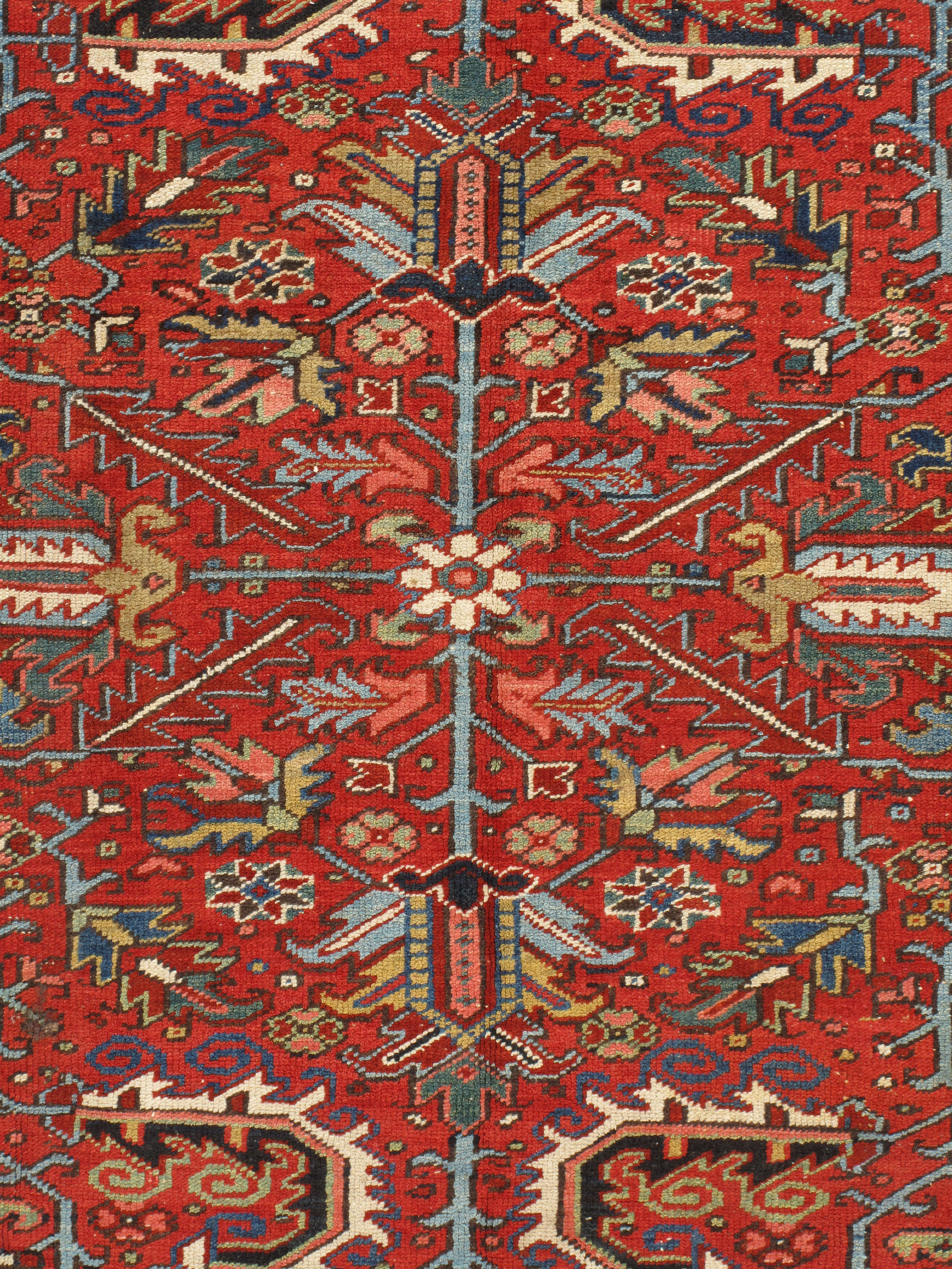 Antique Persian Lightly Distressed Heriz Rug U4309 Lavender