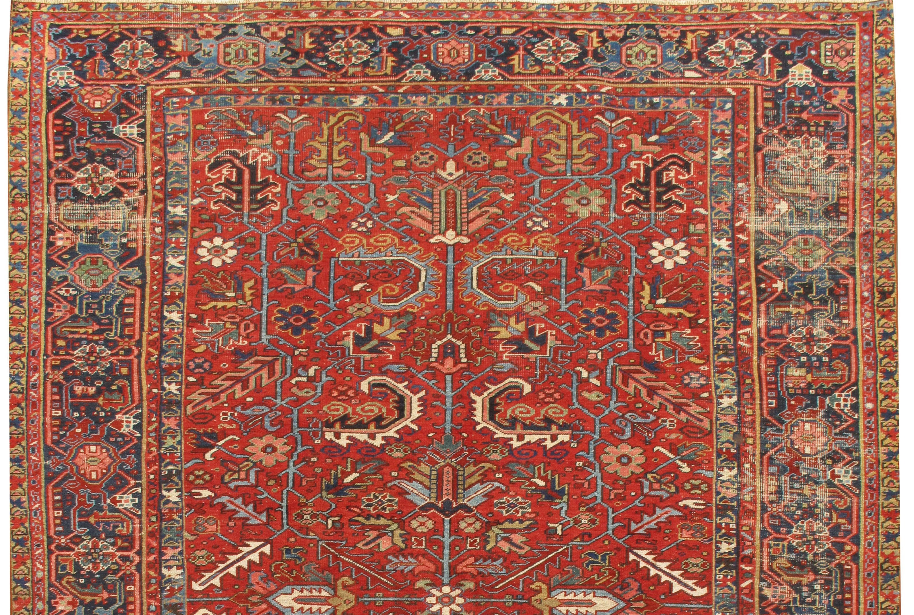 Antique Persian Lightly Distressed Heriz Rug U4309 Lavender